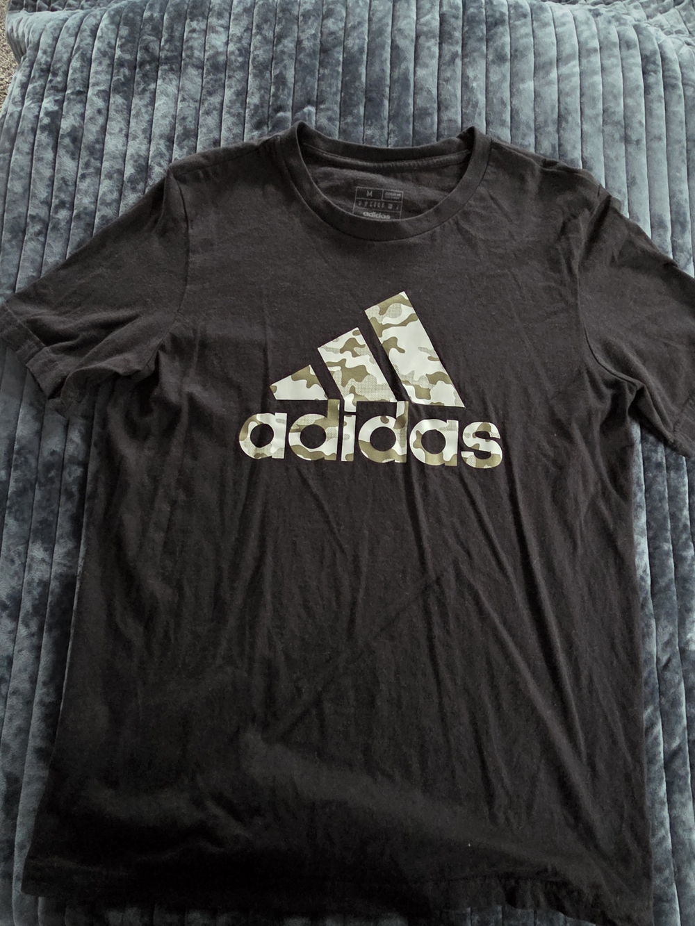 $10 adidas Black Short Sleeve Tee with Camouflage Logo